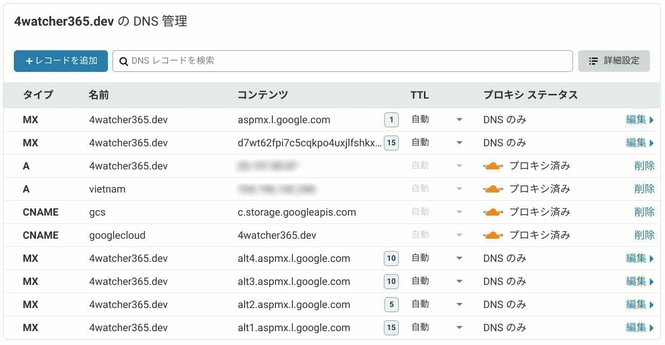 Cloudflare:MX レコードの設定
