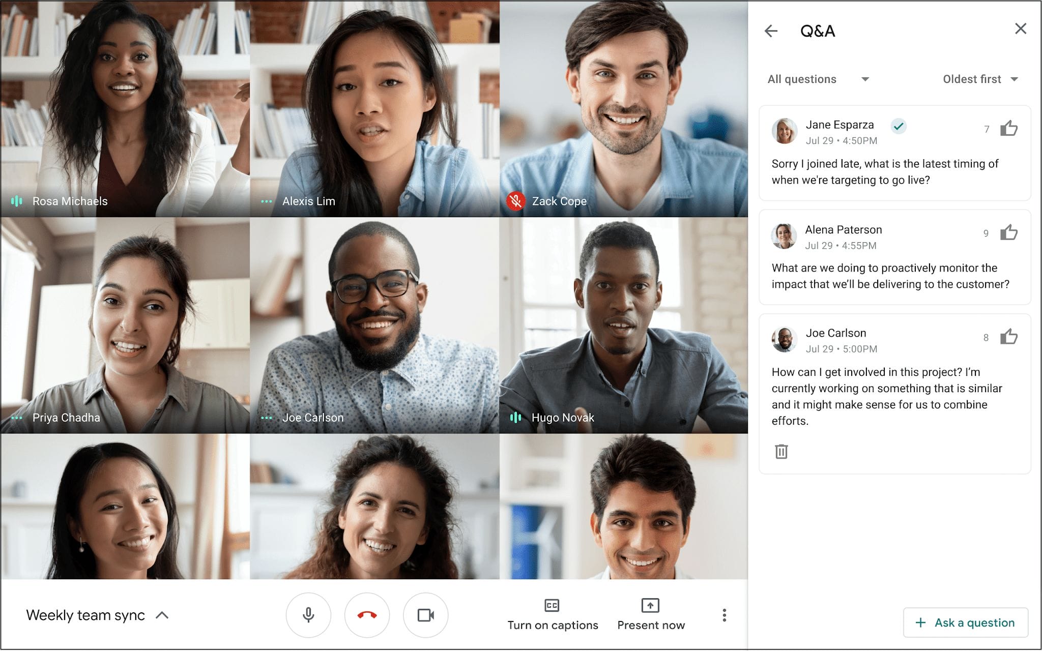 Google Meet：Q&A