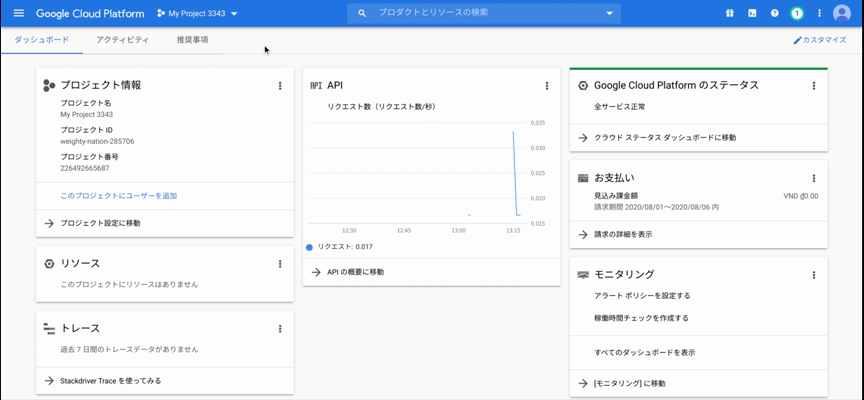 GCP 管理コンソール:Cloud SQLを選択