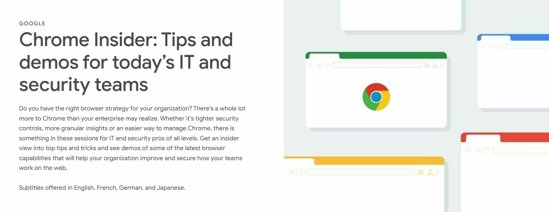 [Chrome] Chrome Insider: Tips and demos for today’s IT and security teams