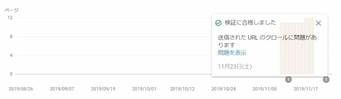 Search Console:エラー検証に合格