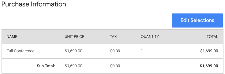 Google Cloud Next Registration：支払う金額