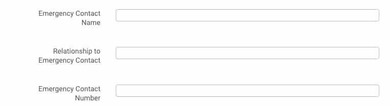 Google Cloud Next Registration：緊急時の連絡先に関する項目