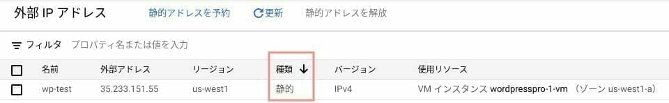 [GCP] IP アドレスを静的化