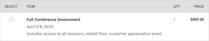 Google Cloud Next Registration：Statle/Local （州/地方） を選択すると表示される個人チケット