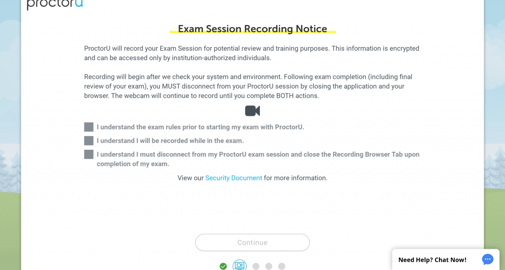 Proctor U: Exam Session Recording Notice