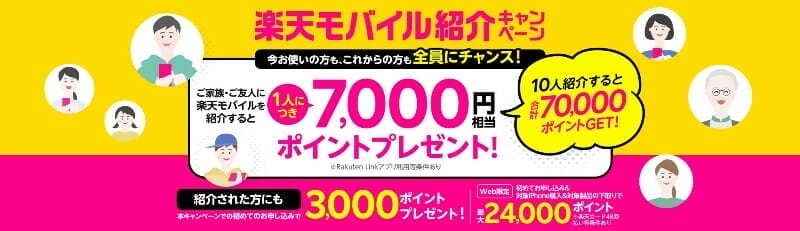 楽天モバイル：紹介キャンペーン