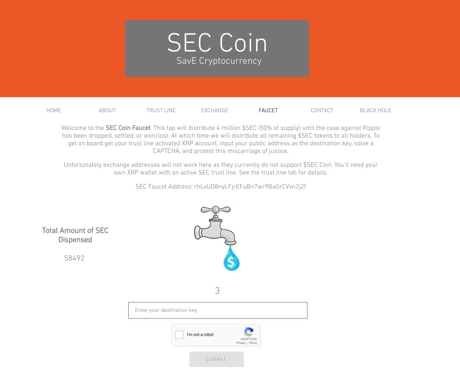 SEC Coin: the world's first protest token