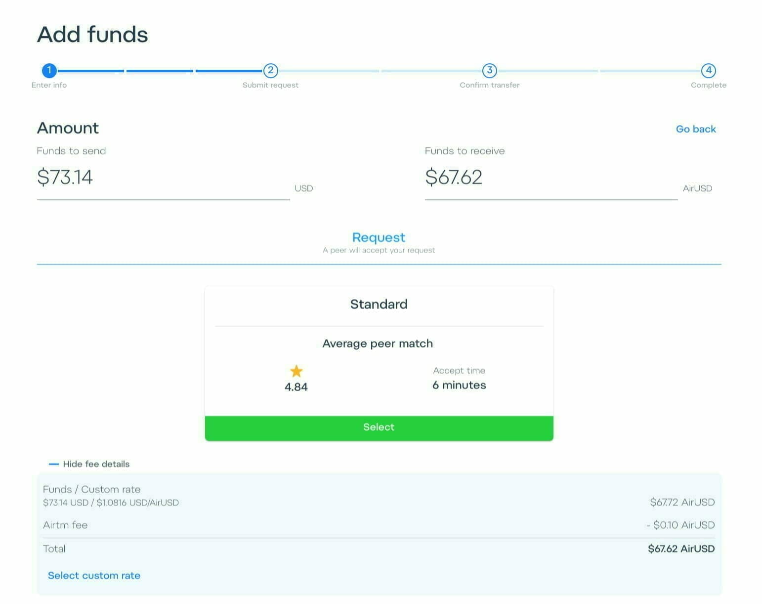 AirTM:取引する金額情報