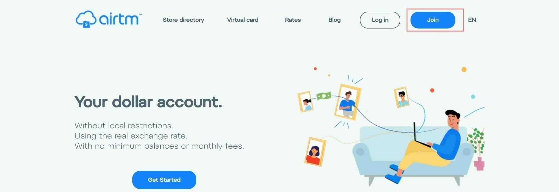 AirTM：Webサイトからアカウントを作成する