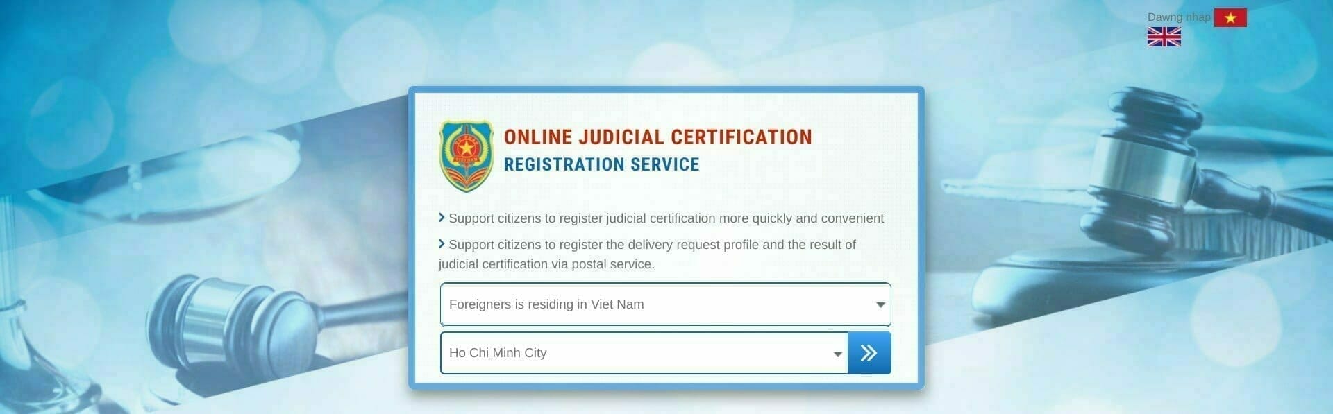 ONLINE JUDICIAL CERTIFICATION REGISTRATION SERVICE